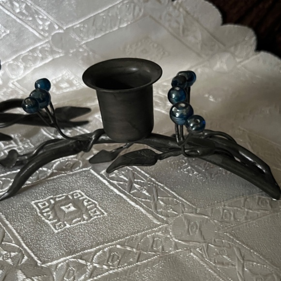 Artistic blue and black candle stick holders - Picture 4 of 4